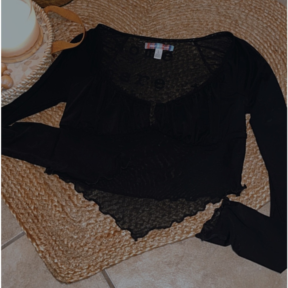 Black mesh long sleeve
